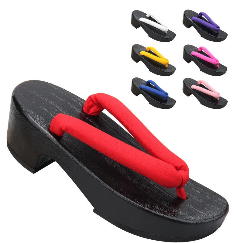 Geta Wooden Sandal - Sandal Kayu Bentuk Bulan Sabit Hitam